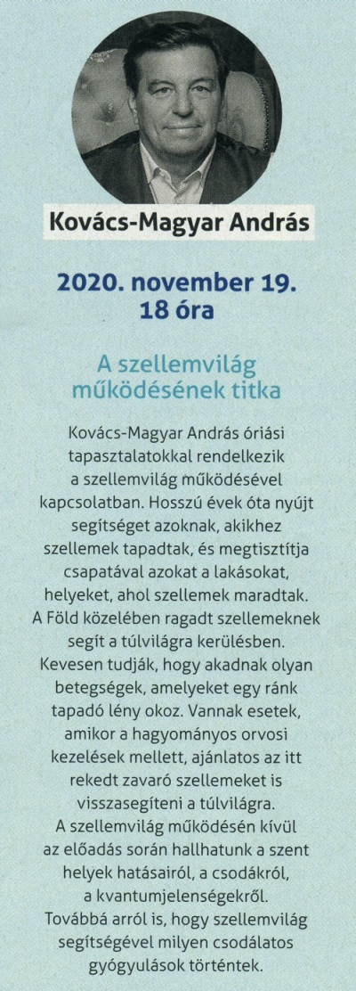 Kovács-Magyar András - Nők Lapja Ezotéria Est 2020.11.19.