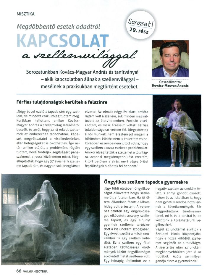 Kapcsolat a szellemvilággal – Kovács-Magyar András a Nők Lapja Ezotéria - Misztika rovatában - 29. rész